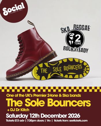 The Sole Bouncers DJ Dr Kitch at Social on 12 December 2026 gig poster