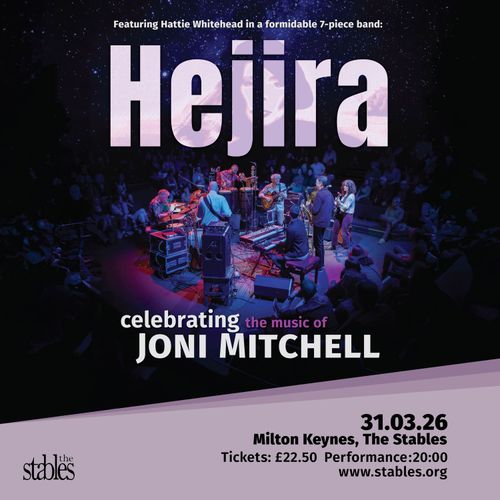 Hejira at The Stables on 31 March 2026 gig poster