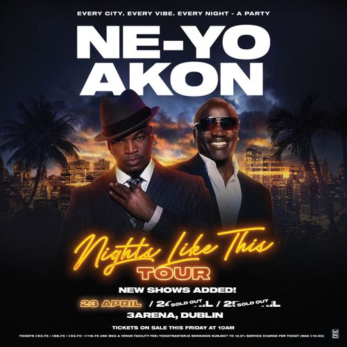 Nights Like This Tour NE-YO, AKON at 3Arena on 23 April 2026 gig poster