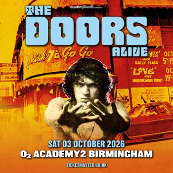 THE DOORS ALIVE at O2 ACADEMY2 on 3 October 2026 gig poster