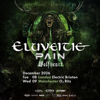 ÁNV Rising - Europe pt III P.A.I.N., Wolfheart, Eluveitie december 2026 tour poster