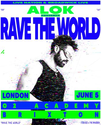 RAVE THE WORLD ALOK at O2 Academy Brixton on 5 June 2026 gig poster