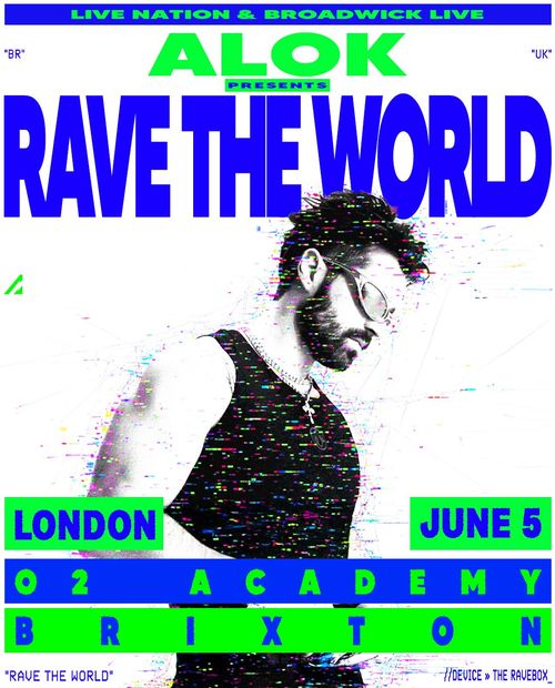 RAVE THE WORLD ALOK at O2 Academy Brixton on 5 June 2026 gig poster