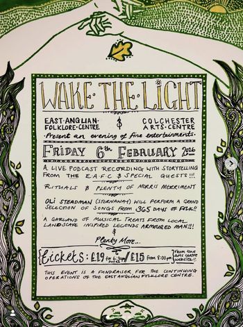 WAKE THE LIGHT Oli Steadman at Colchester Arts Centre on 6 February 2026 gig poster