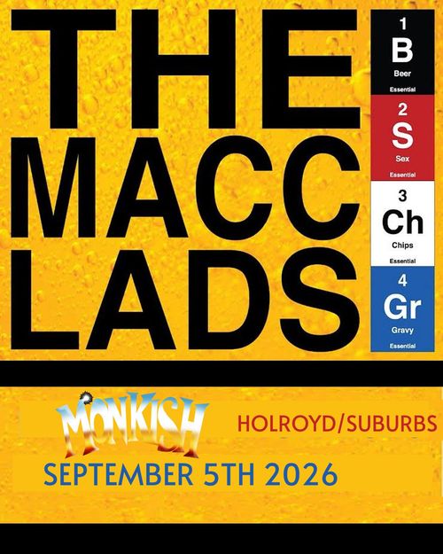 THE MACCLADS at MONKISH on 5 September 2026 gig poster