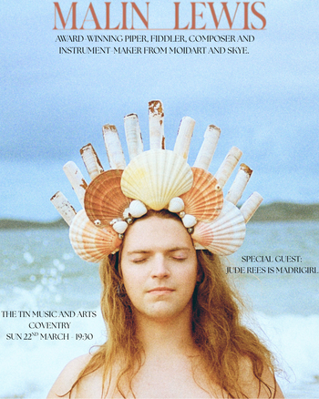 MALIN LEWIS Jude Rees at THE TIN MUSIC AND ARTS on 22 March 2026 gig poster
