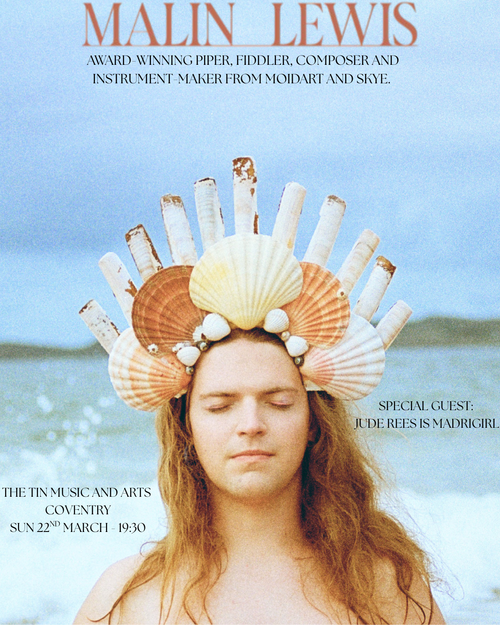 MALIN LEWIS Jude Rees at THE TIN MUSIC AND ARTS on 22 March 2026 gig poster