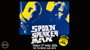 Spoon Speaker Man TV Pins at The Tin Music and Arts on 3 April 2026 gig poster