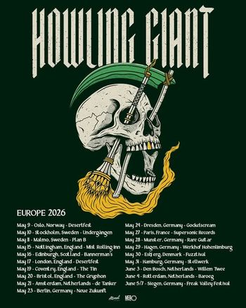 Howling Giant may 2026 tour poster