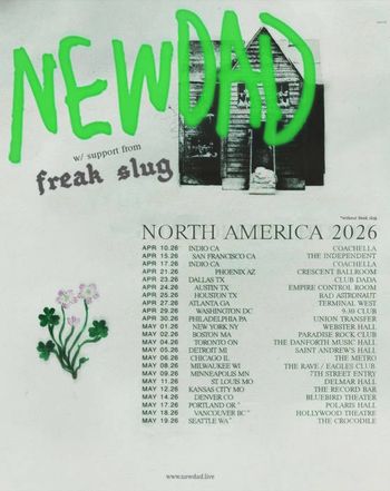 NEW DAD freak slug at Coachella on 10 April 2026 gig poster