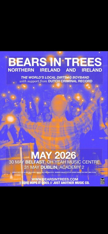 BEARS IN TREES Dutch Criminal Record may 2026 tour poster