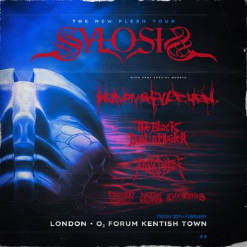 THE NEW FLESH TOUR SYLOSIS, End, Heaven Shall Burn, Sanguisugabogg, Frozen Soul, The Black Dahlia Murder at O2 Forum Kentish Town on 20 February 2026 gig poster
