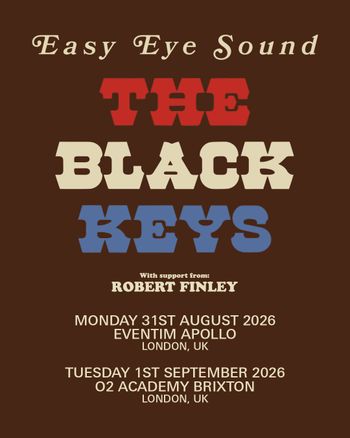 Easy Eye Sound ROBERT FINLEY, The Black Keys august 2026 to september 2026 tour poster