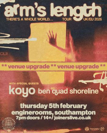 arm's length shoreline, koyo, ben quad at engine rooms on 5 February 2026 gig poster