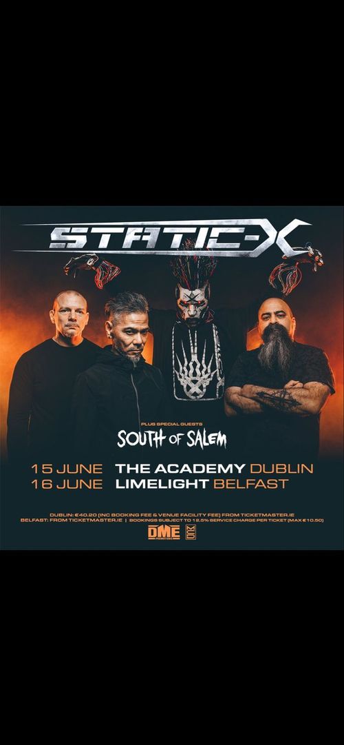 Static-X South of Salem june 2026 tour poster