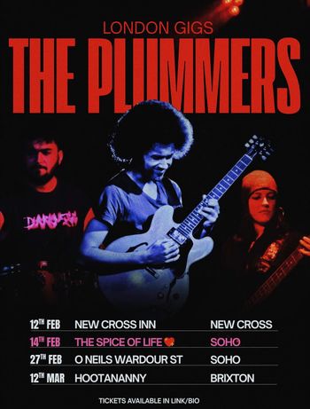 THE PLUMMERS at HOOTANANNY on 12 March 2026 gig poster