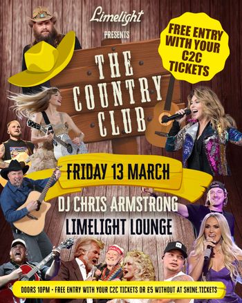 THE COUNTRY CLUB DJ CHRIS ARMSTRONG at Limelight Lounge on 13 March 2026 gig poster