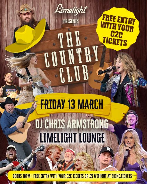 THE COUNTRY CLUB DJ CHRIS ARMSTRONG at Limelight Lounge on 13 March 2026 gig poster