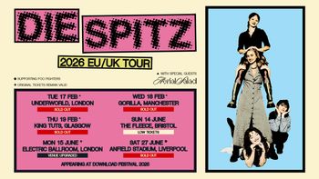 DIE SPITZ 2026 EU/UK TOUR Aerial Salad, DIE SPITZ at King Tuts on 19 February 2026 gig poster
