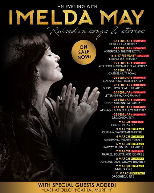 An Evening with Imelda May Imelda May february 2026 to march 2026 tour poster