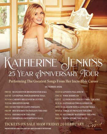 Katherine Jenkins 25 Year Anniversary Tour Katherine Jenkins october 2026 tour poster