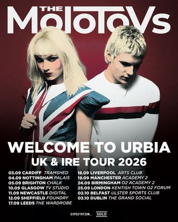 WELCOME TO URBIA UK & IRE TOUR 2026 The Molotovs at Tramshed on 3 September 2026 gig poster
