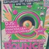 BOUNCE Chabala, Princess Lea, Colour Carver gig poster