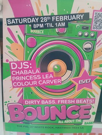 BOUNCE Chabala, Princess Lea, Colour Carver at The Pig on 28 February 2026 gig poster