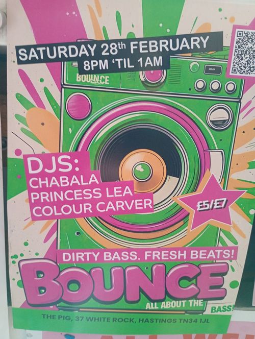 BOUNCE Chabala, Princess Lea, Colour Carver at The Pig on 28 February 2026 gig poster