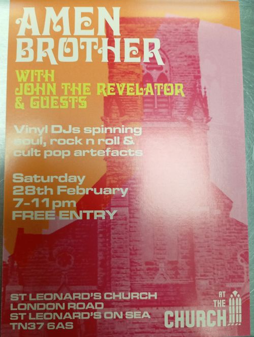 Amen Brother John The Revelator at St Leonard's Church on 28 February 2026 gig poster
