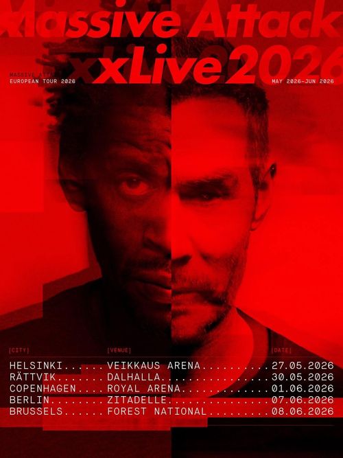 Massive Attack x Live 2026 Massive Attack may 2026 to june 2026 tour poster