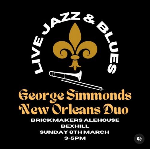LIVE JAZZ & BLUES George Simmonds, New Orleans Duo at Brickmakers Alehouse on 8 March 2026 gig poster