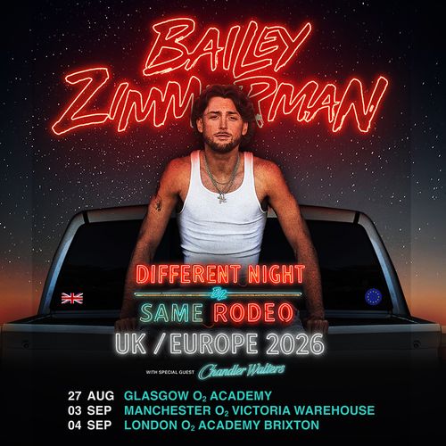 Different Night By Same Rodeo Chandler Walters, Bailey Zimmerman august 2026 to september 2026 tour poster