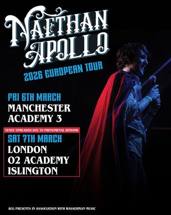 Naethan Apollo 2026 European Tour Naethan Apollo march 2026 tour poster