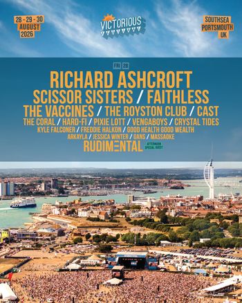 Victorious Festival FREDDIE HALKON, Jessica Winter, Crystal Tides, THE CORAL, Good Health Good Wealth, The Royston Club, THE VACCINES, Pixie Lott, RICHARD ASHCROFT, ARKAYLA, Scissor Sisters, RUDIMENTAL, Faithless, Kyle Falconer, Cast, Gans, Hard-Fi, Vengaboys, Massaoke at Victorious Festival on 28 August 2026 gig poster