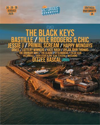 Victorious Festival Massaoke, Doves, LOTTERY WINNERS, BASTILLE, Primal Scream, The Black Keys, The Clause, Dizzee Rascal, Nile Rodgers & Chic, Kate Nash, VILLANELLE, ETTA MARCUS, freak slug, Jessie J, Happy Mondays, Dylan John Thomas, The Ordinary Boys, Teen Jesus & The Jean Teasers at Southsea on 29 August 2026 gig poster