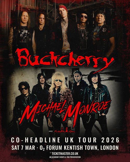 Buckcherry & Michael Monroe Buckcherry, Michael Monroe, rubikon at O2 Forum Kentish Town on 7 March 2026 gig poster