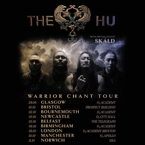 WARRIOR CHANT TOUR THE HU, SKÁLD september 2026 to october 2026 tour poster