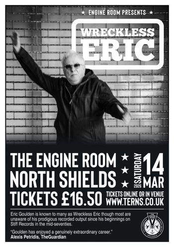 Wreckless Eric at The Engine Room on 14 March 2026 gig poster