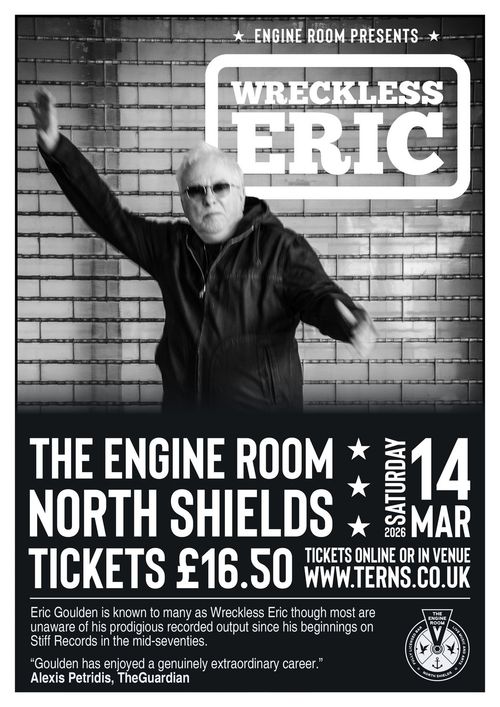 Wreckless Eric at The Engine Room on 14 March 2026 gig poster