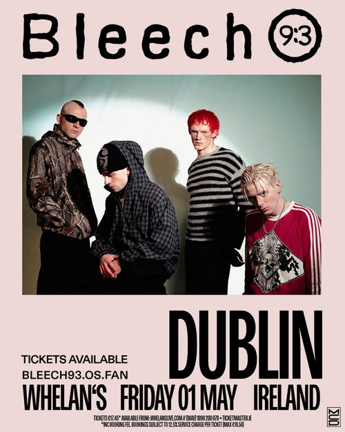 Bleech at Whelan's on 1 May 2026 gig poster
