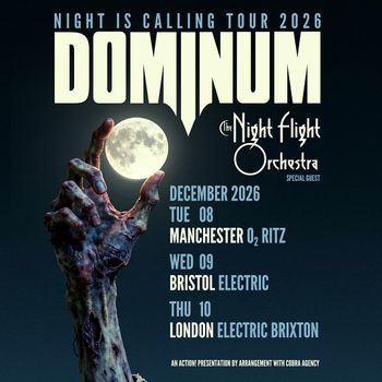 NIGHT IS CALLING TOUR 2026 DOMINUM, The Night Flight Orchestra december 2026 tour poster