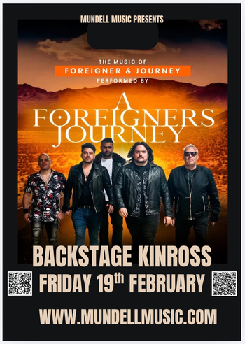 The Music of Foreigner & Journey A Foreigners Journey at Backstage on 19 February 2026 gig poster