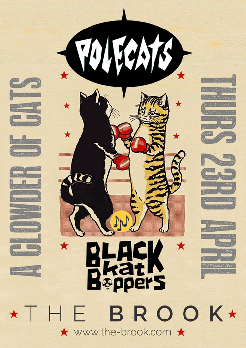 A Clowder of Cats Black Kat Boppers, Polecats, Black Kat Boppers, Polecats at The Brook on 23 April 2026 gig poster