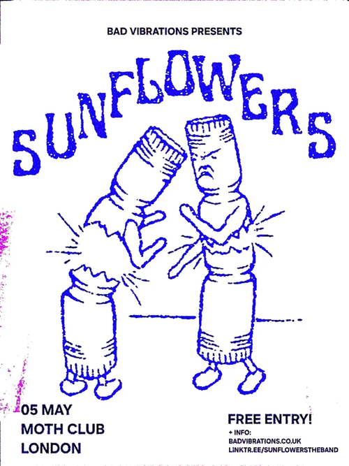 SUNFLOWERS at MOTH CLUB on 5 May 2026 gig poster