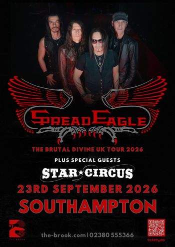 Spread Eagle: The Brutal Divine UK Tour 2026 Star Circus, SPREAD EAGLE at The Brook on 23 September 2026 gig poster