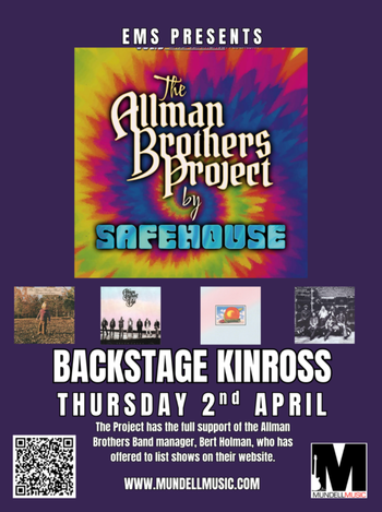 The Allman Brothers Project by Safehouse at Backstage on 2 April 2026 gig poster