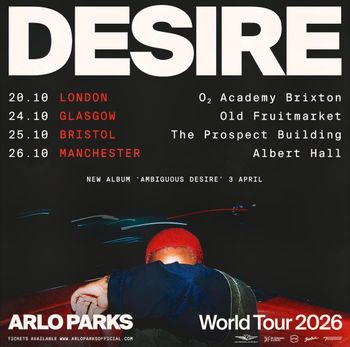 DESIRE Arlo Parks at O2 Academy Brixton on 20 October 2026 gig poster