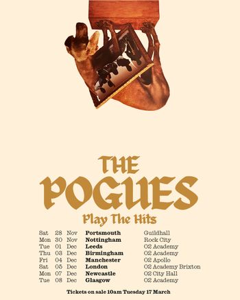 THE POGUES Play The Hits POGUES UK november 2026 to december 2026 tour poster
