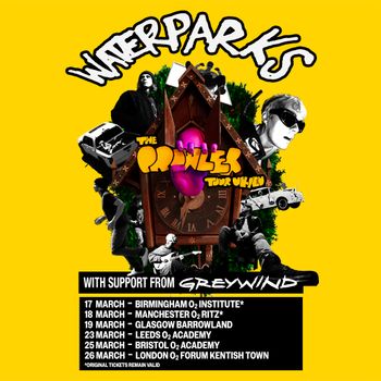 The Prowls Tour UK Waterparks, Greywind march 2026 tour poster